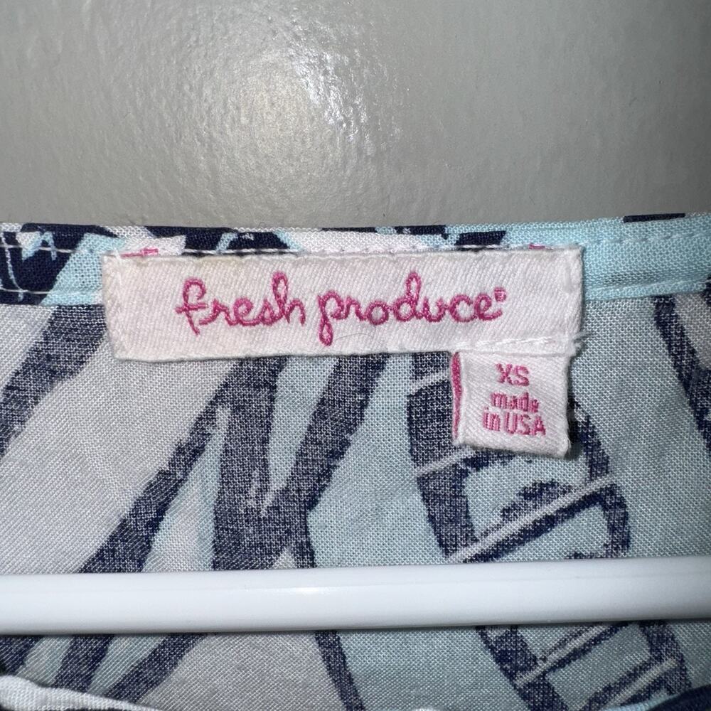 Fresh Produce ADA Palm Leave Print Dress Sleeveless Sz XS Hi Low Hem - Picture 4 of 11